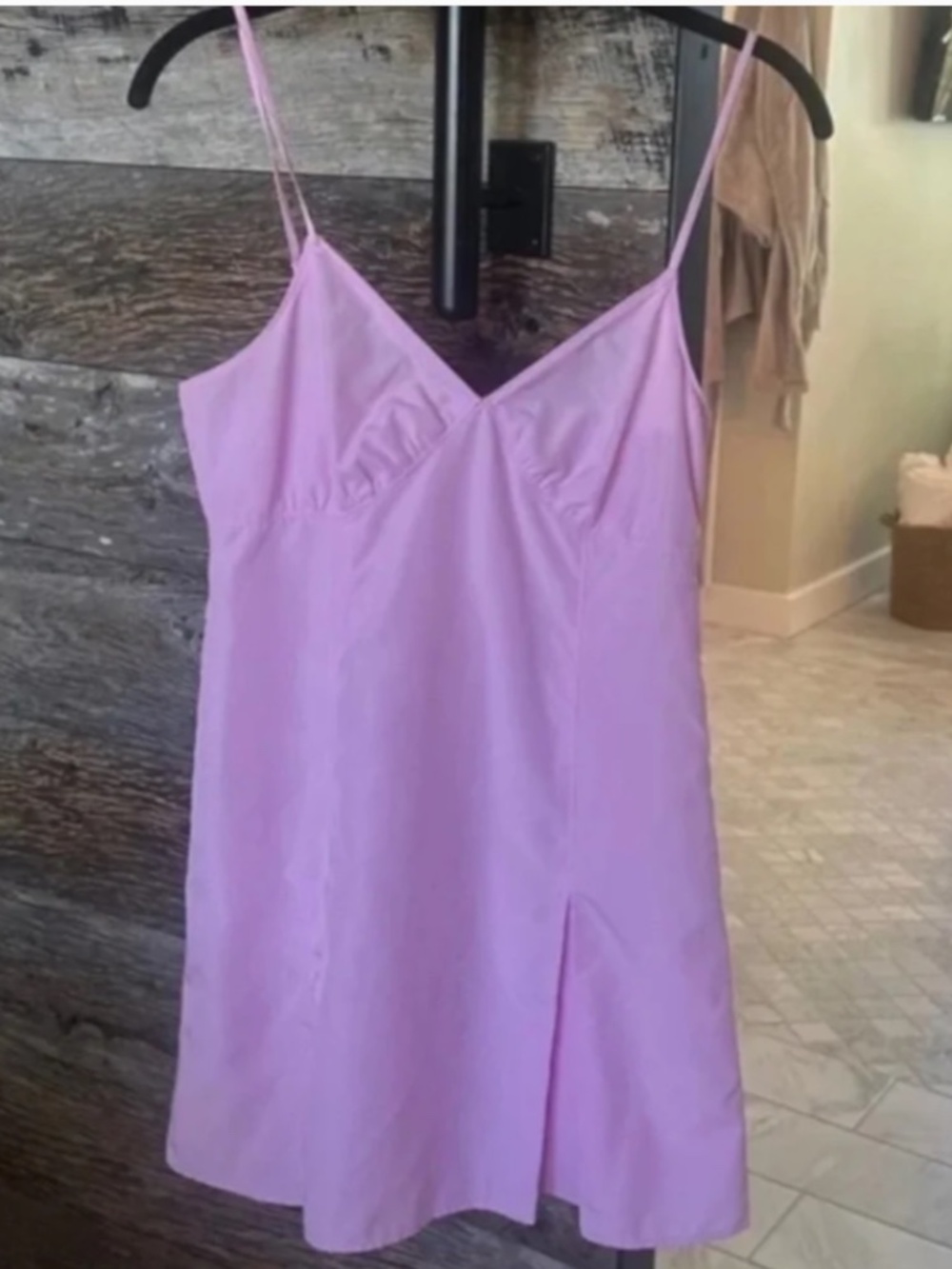Open Edit Taffeta Pleated Sleeveless Mini Dress XS Pink Pirouette - Picture 2 of 9